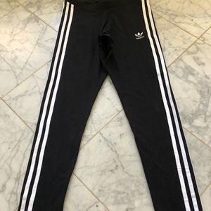 Adidas three stripe leggings